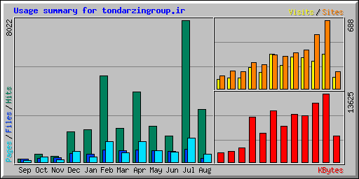 Usage summary for tondarzingroup.ir